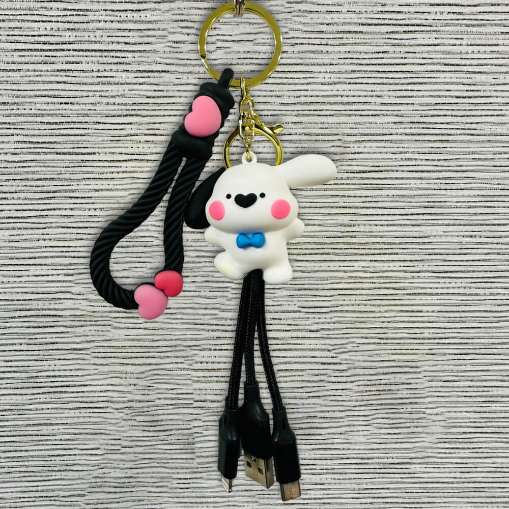 Creative Cute Multi Cable | 3 in 1 Charger Keychain Cable