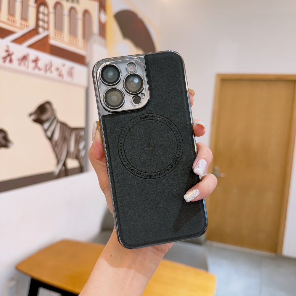 Magnetic Wireless Charge Shockproof Leather Phone Case - iPhone 15 Pro Max