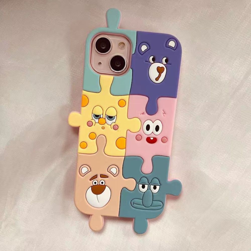 3D Cartoon Puzzle Silicone Shockproof Soft Phone Case - iPhone 12 Pro Max
