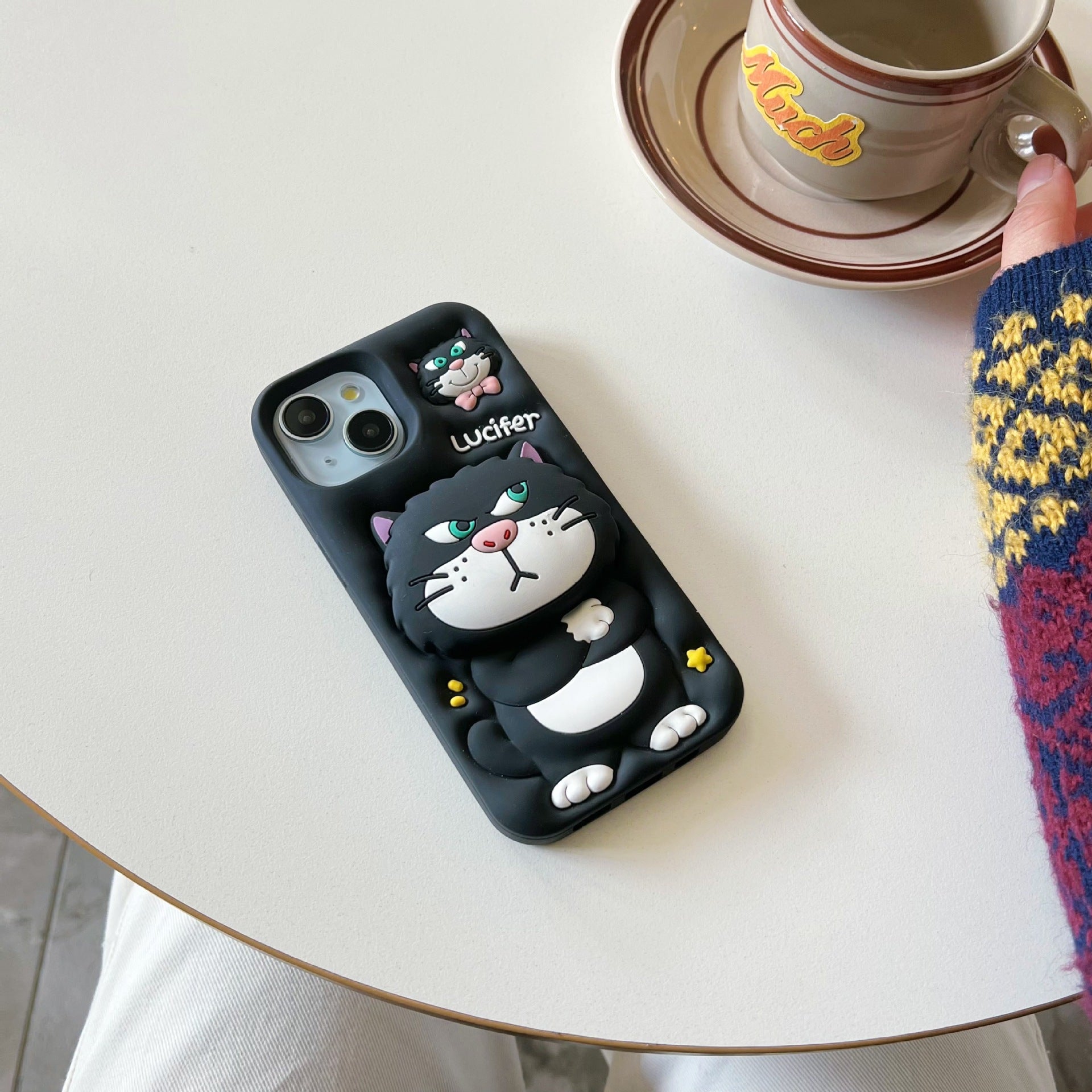 3D Cute Cat Holder Silicone Phone Case