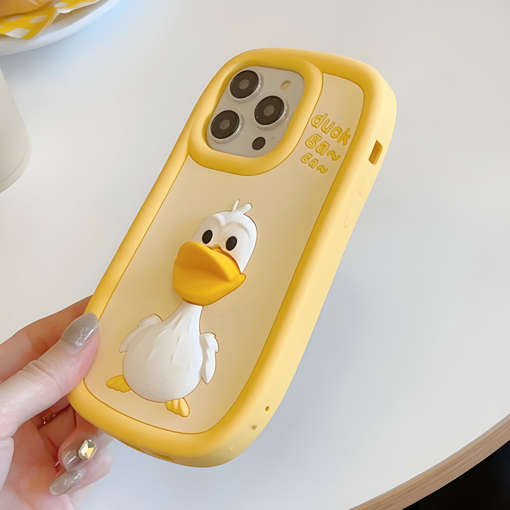 3D Duck Silicone Soft Protective Phone Case - iPhone 15 Pro