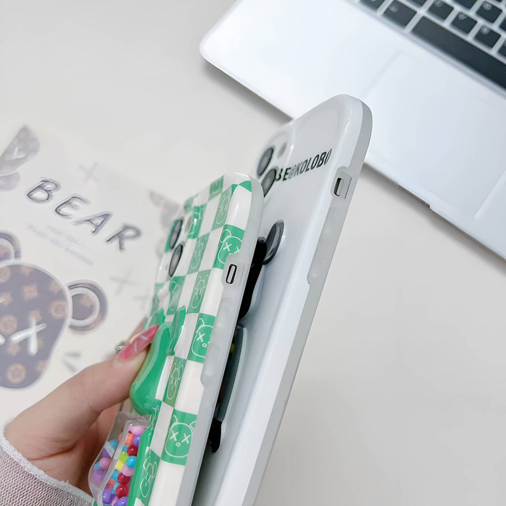 3D Machine Bear Soft Phone Case With Random Color Bracelet