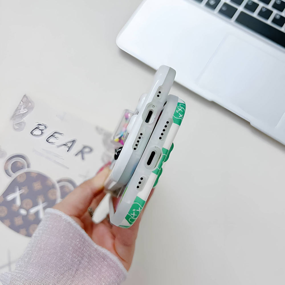 3D Machine Bear Soft Phone Case With Random Color Bracelet