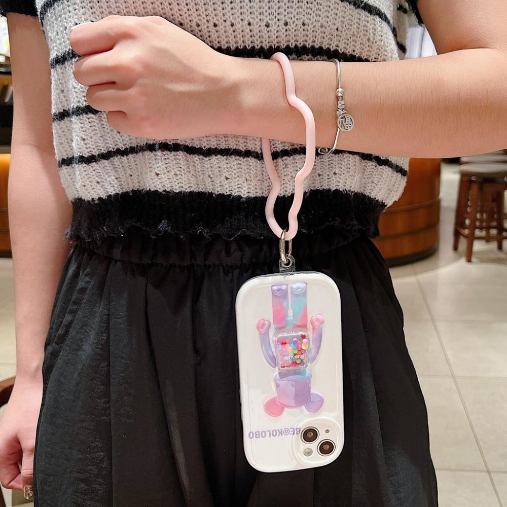 3D Machine Bear Soft Phone Case With Random Color Bracelet