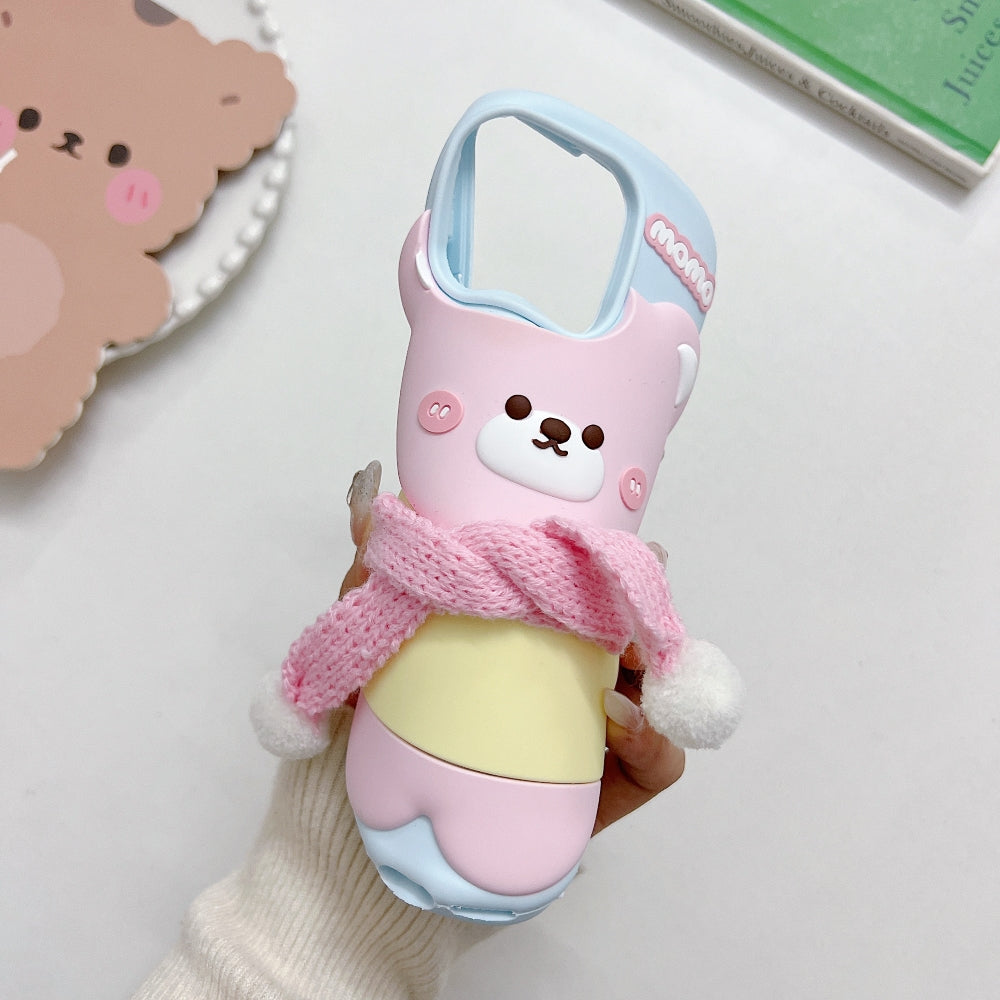 3D Silicone Bear Soft Phone Case - iPhone 15 Pro Max