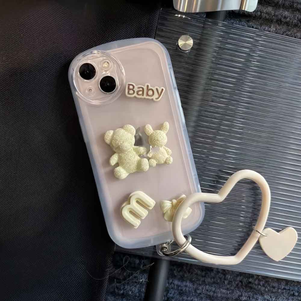 3D Teddy Ornament Heart Bracelet Color Transparent Cover