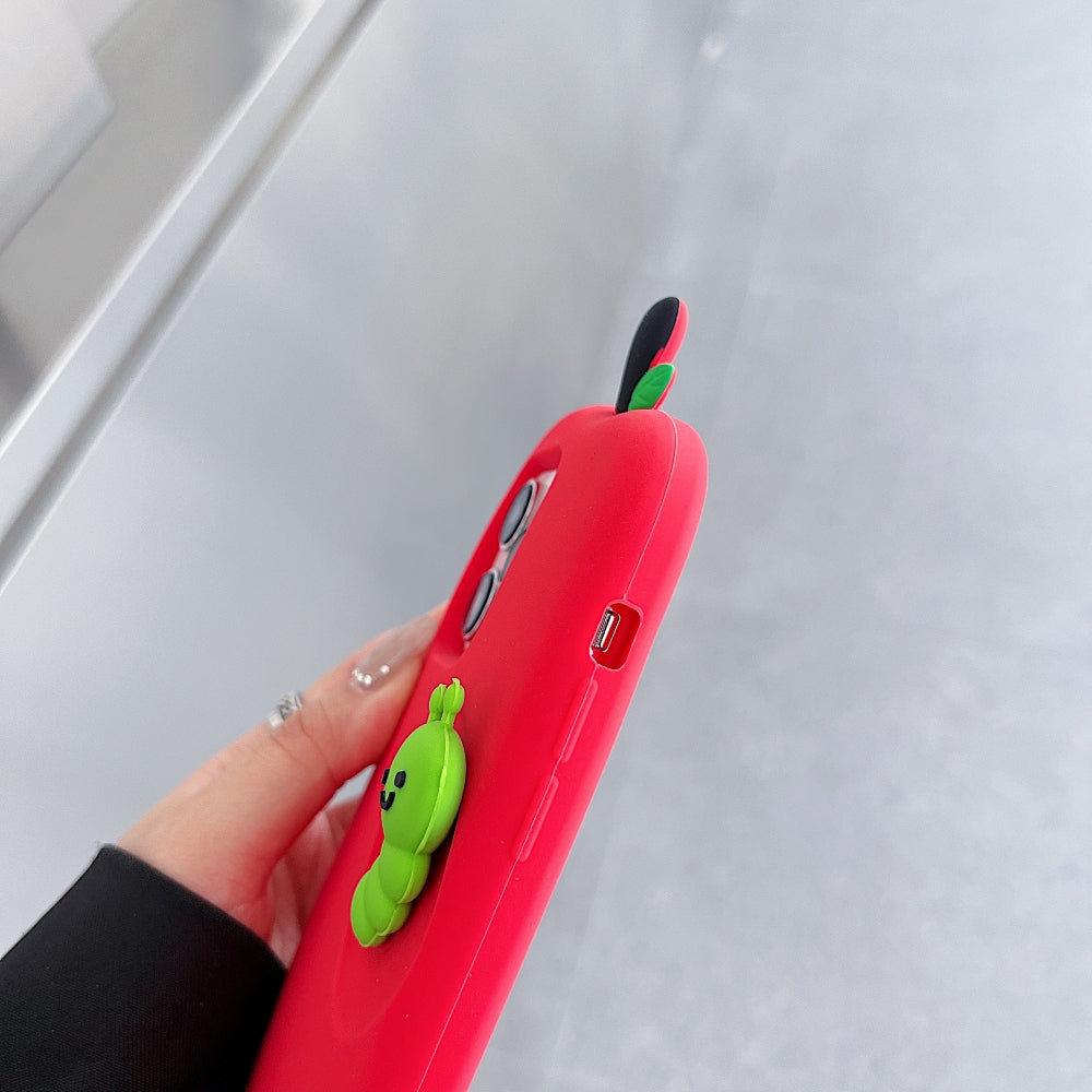 3D Caterpillar and Kitty Apple Design Silicone Phone Case | Mobile Cover - iPhone 13