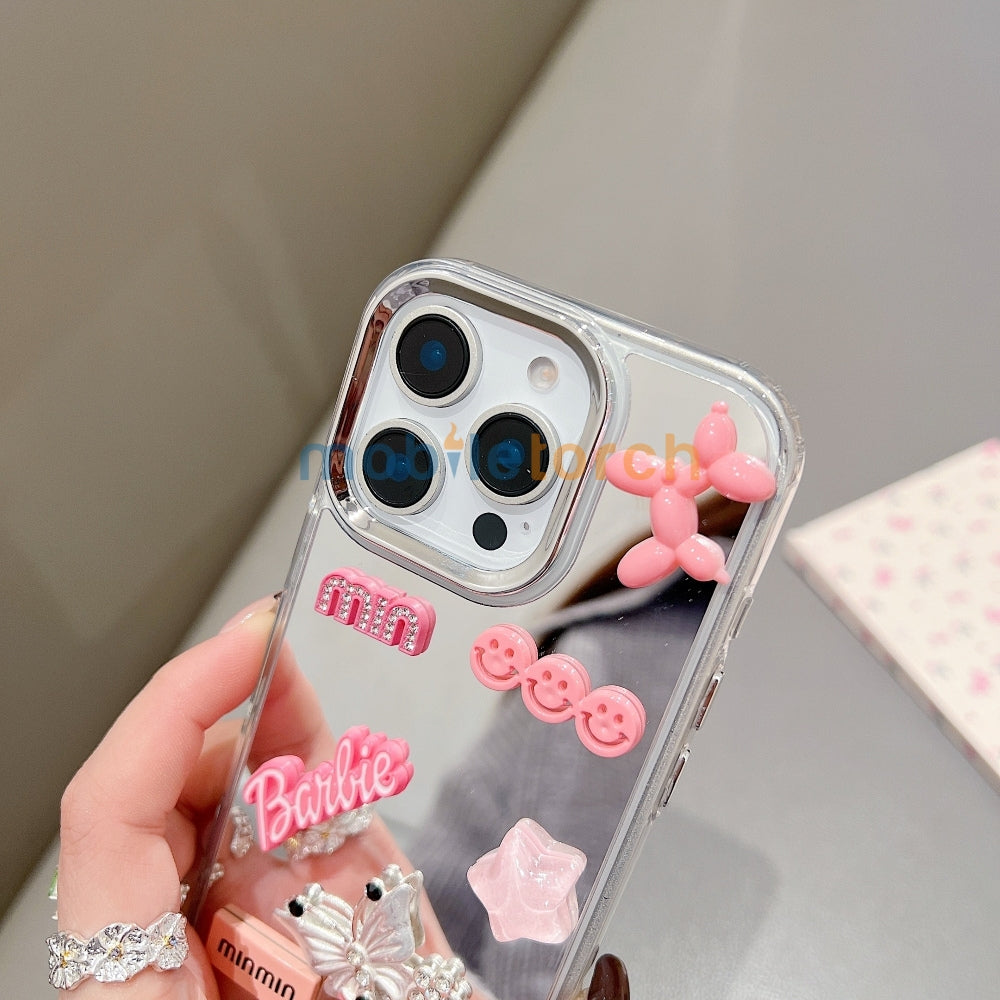 3D Creative Toy Graphic Mirror Phone Case With Bracelet - iPhone 16