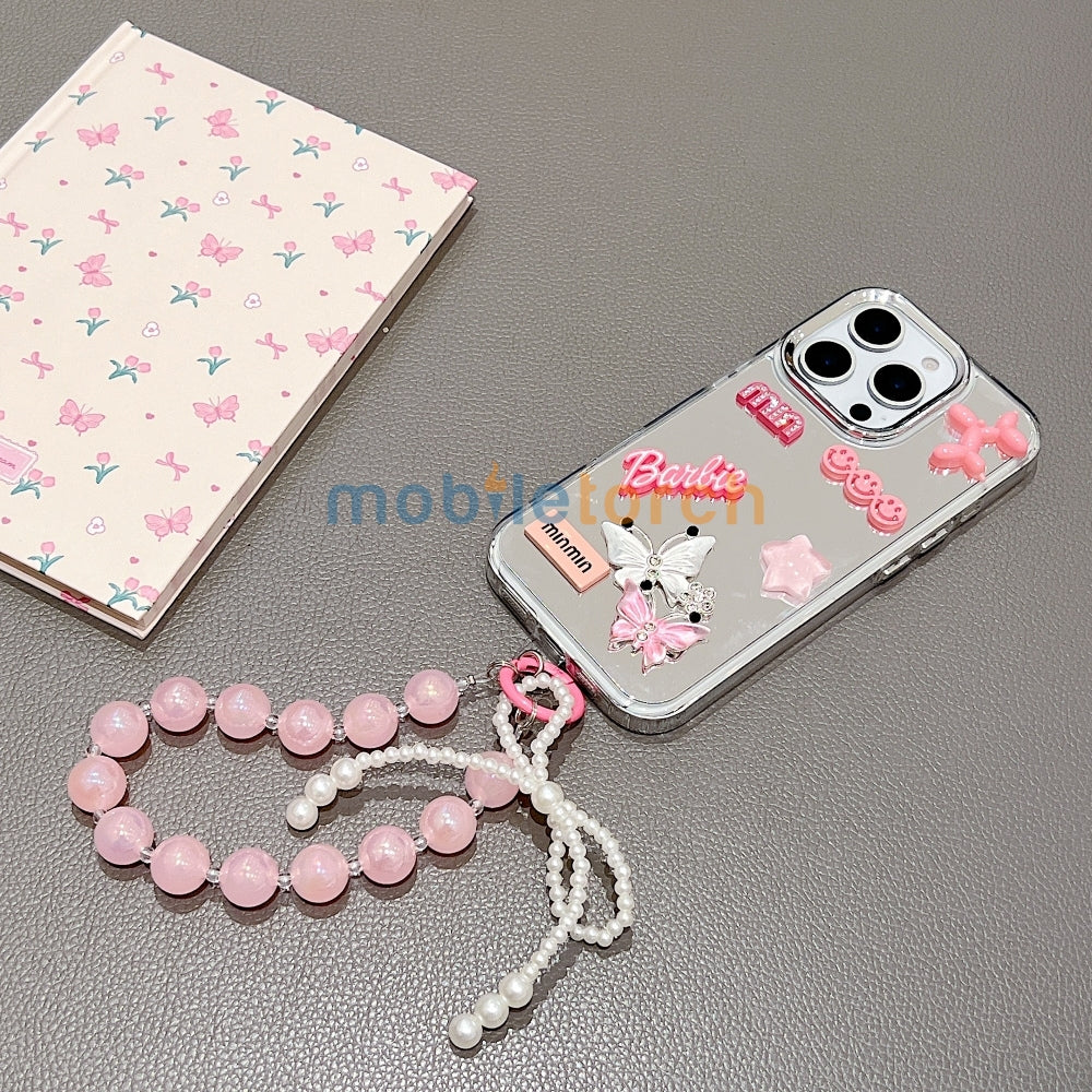 3D Creative Toy Graphic Mirror Phone Case With Bracelet - iPhone 16