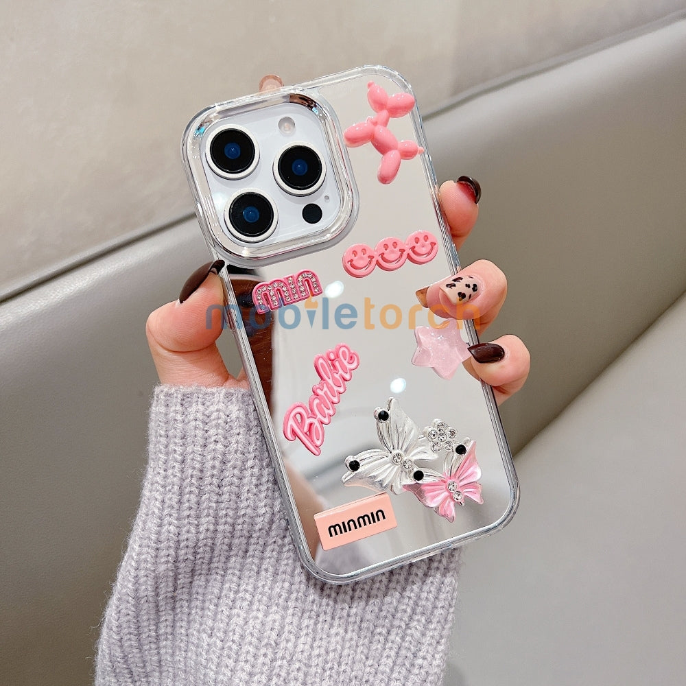 3D Creative Toy Graphic Mirror Phone Case With Bracelet - iPhone 16