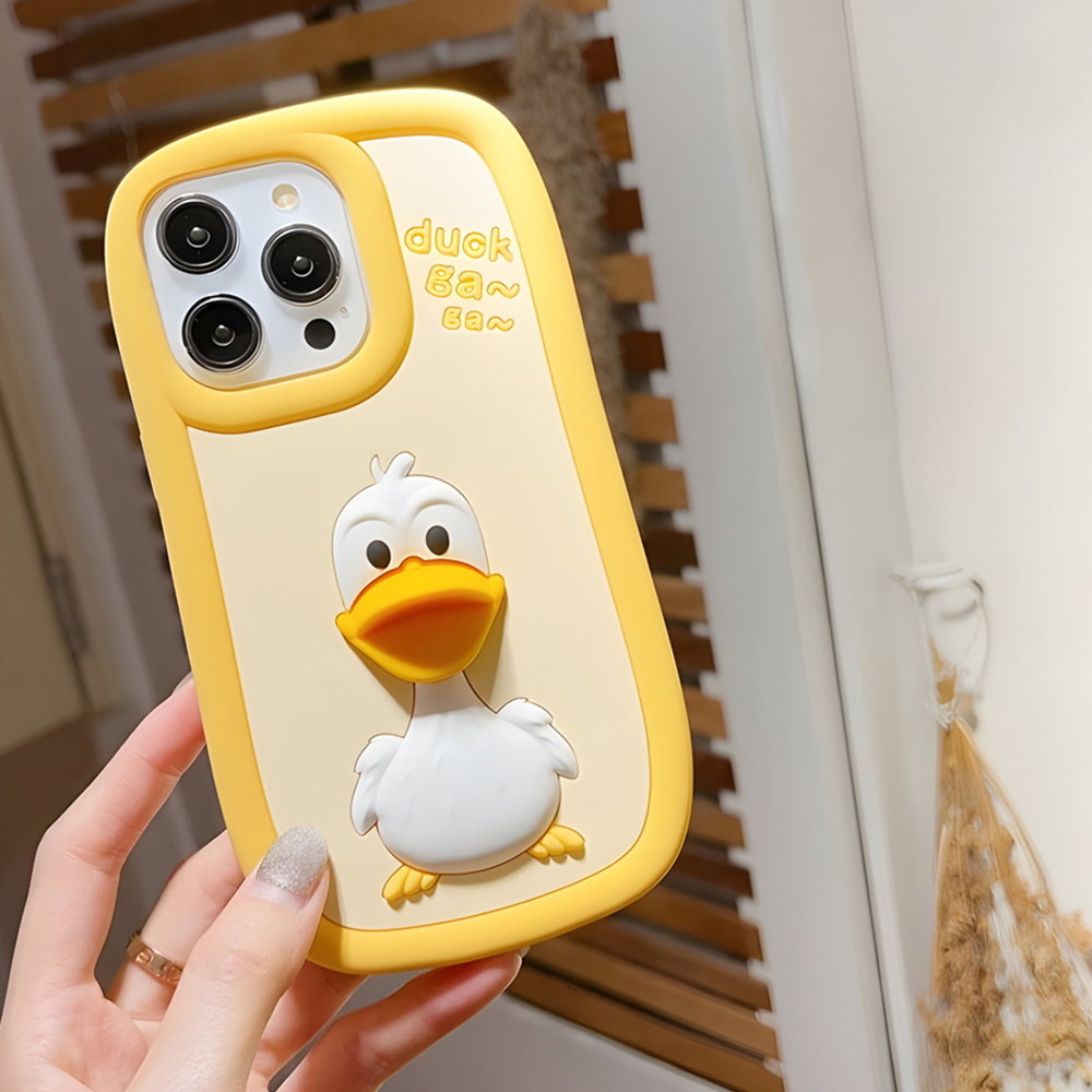 3D Duck Silicone Soft Protective Phone Case - iPhone 14 Pro