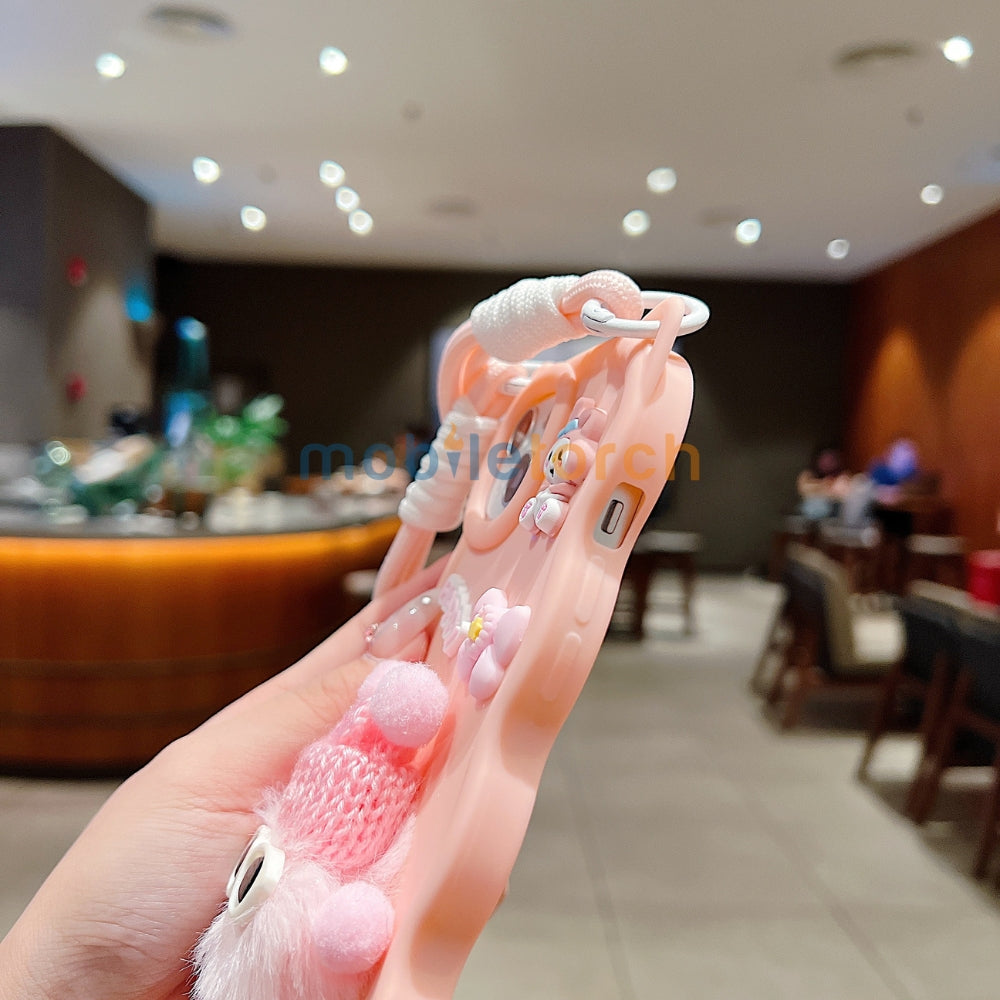 3D Ear Wave with Cute Specs Fur Cartoon TPU (Soft) Phone Case | Mobile Cover - OnePlus Nord CE 3 Lite