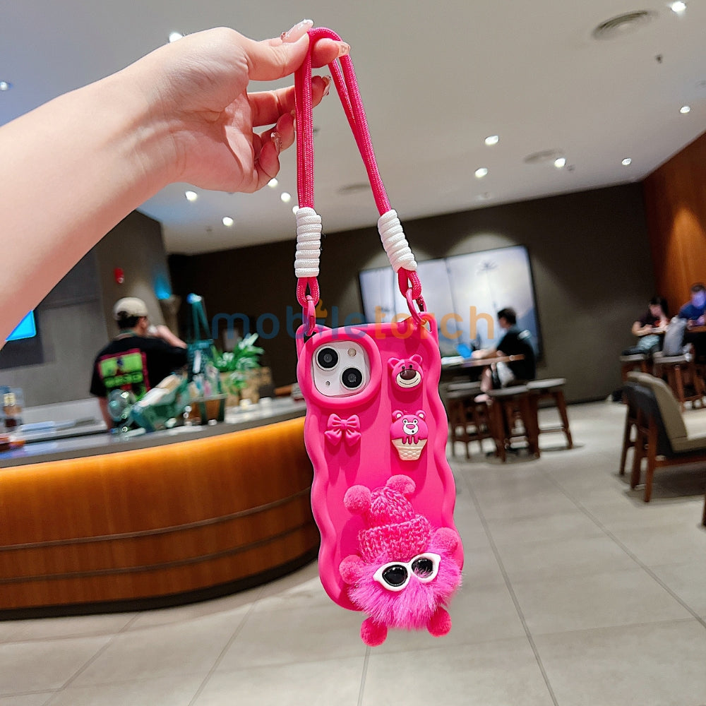 3D Ear Wave with Cute Specs Fur Cartoon TPU (Soft) Phone Case | Mobile Cover - OnePlus Nord CE 3 Lite