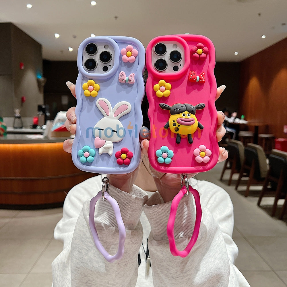 3D Flower and Cartoon TPU (Soft) Phone Case - iPhone 14 Pro Max
