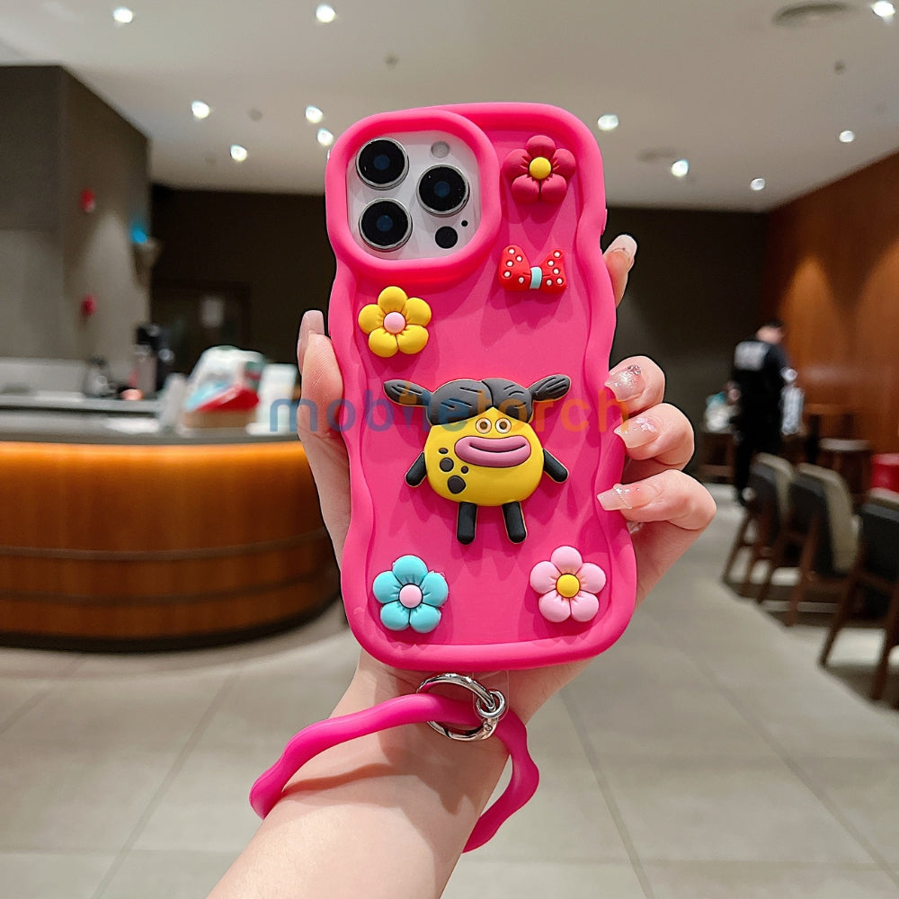 3D Flower and Cartoon TPU (Soft) Phone Case - iPhone 14 Pro Max
