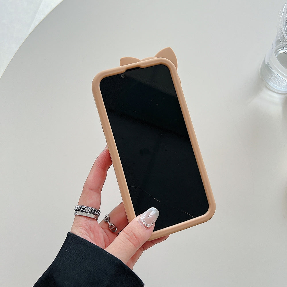 3D Kitty Stand Leopard Print Silicone Phone Case | Mobile Cover - iPhone 13