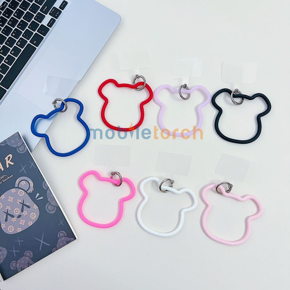 3D Machine Bear Soft Phone Case With Random Color Bracelet - iPhone 14 Pro
