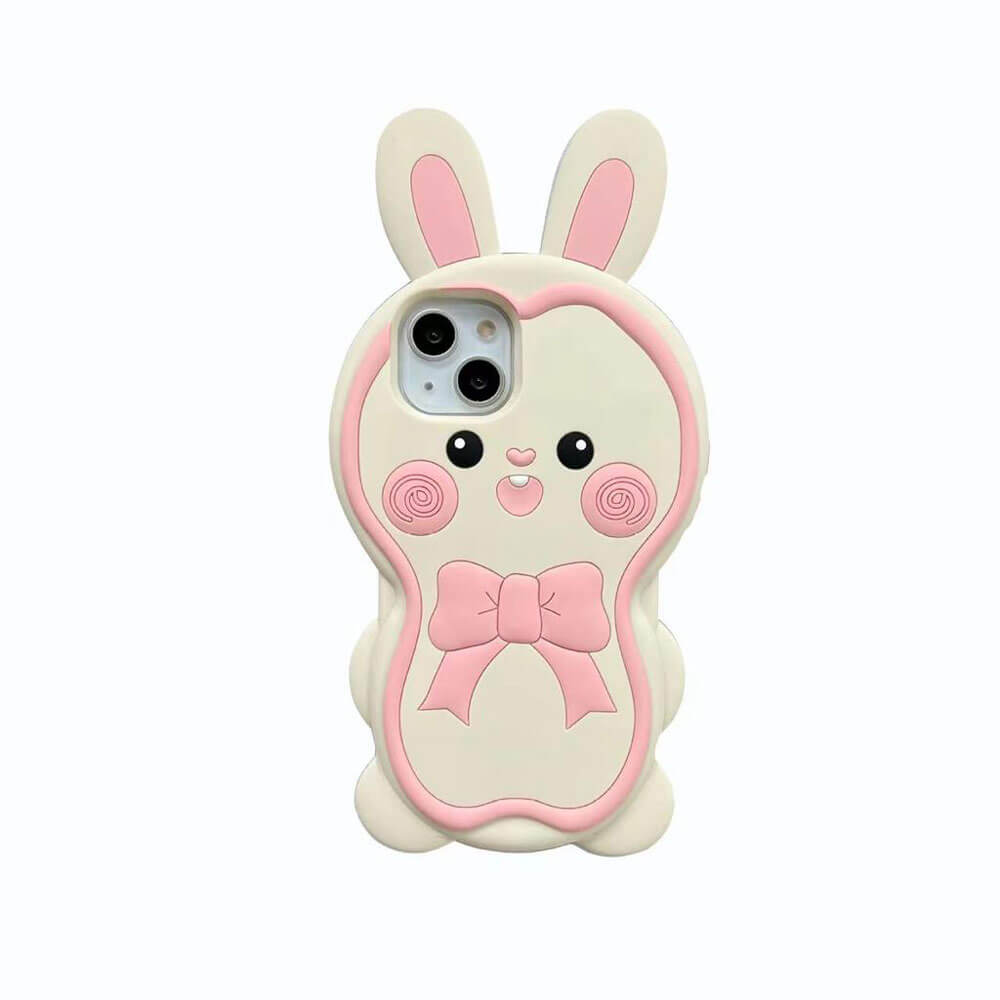 3D Rabbit Ears Soft Silicone Phone Case - iPhone 13 Pro