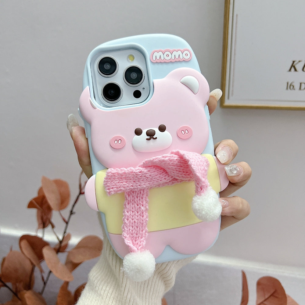 3D Silicone Bear Soft Phone Case - iPhone 14 Pro
