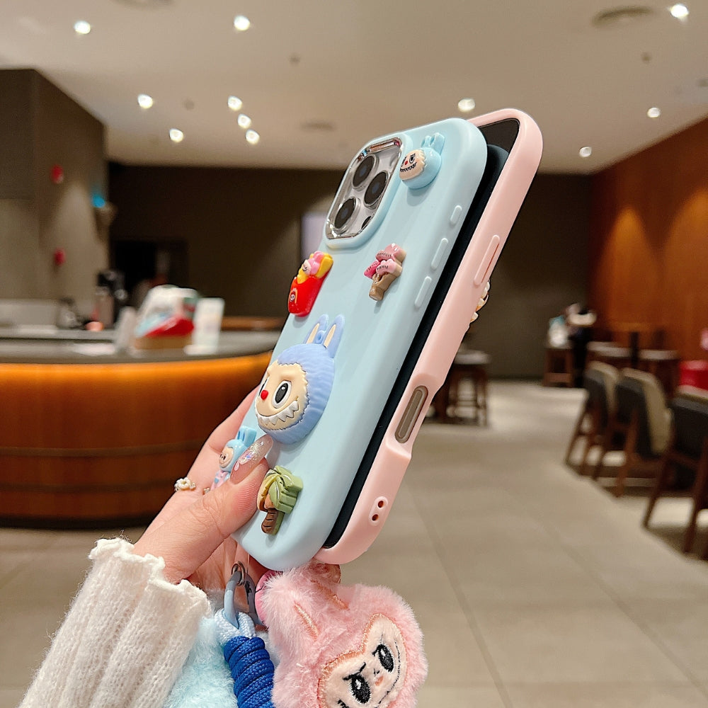 3D Toy Silicone Metal with Wrist Band Phone Case