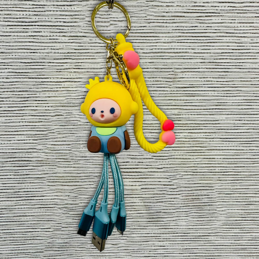 Creative Cute Multi Cable | 3 in 1 Charger Keychain Cable