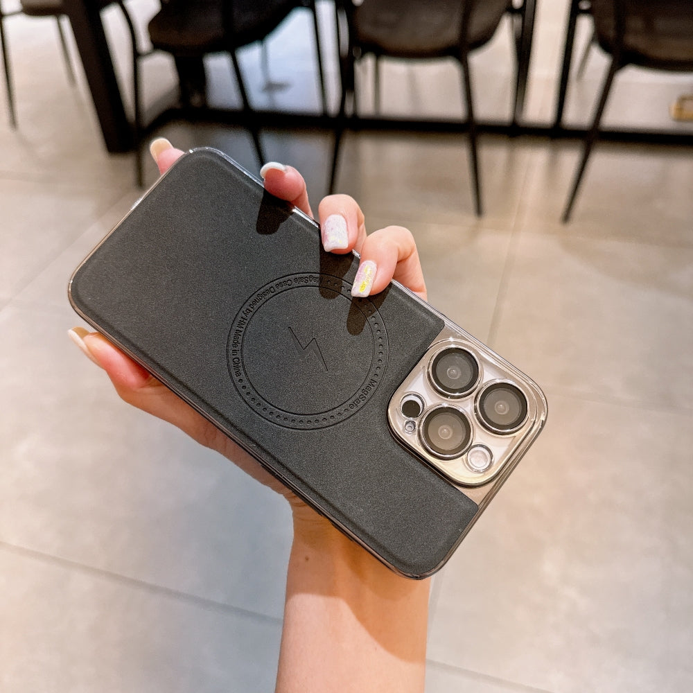 Magnetic Wireless Charge Shockproof Leather Phone Case - iPhone 15 Pro Max