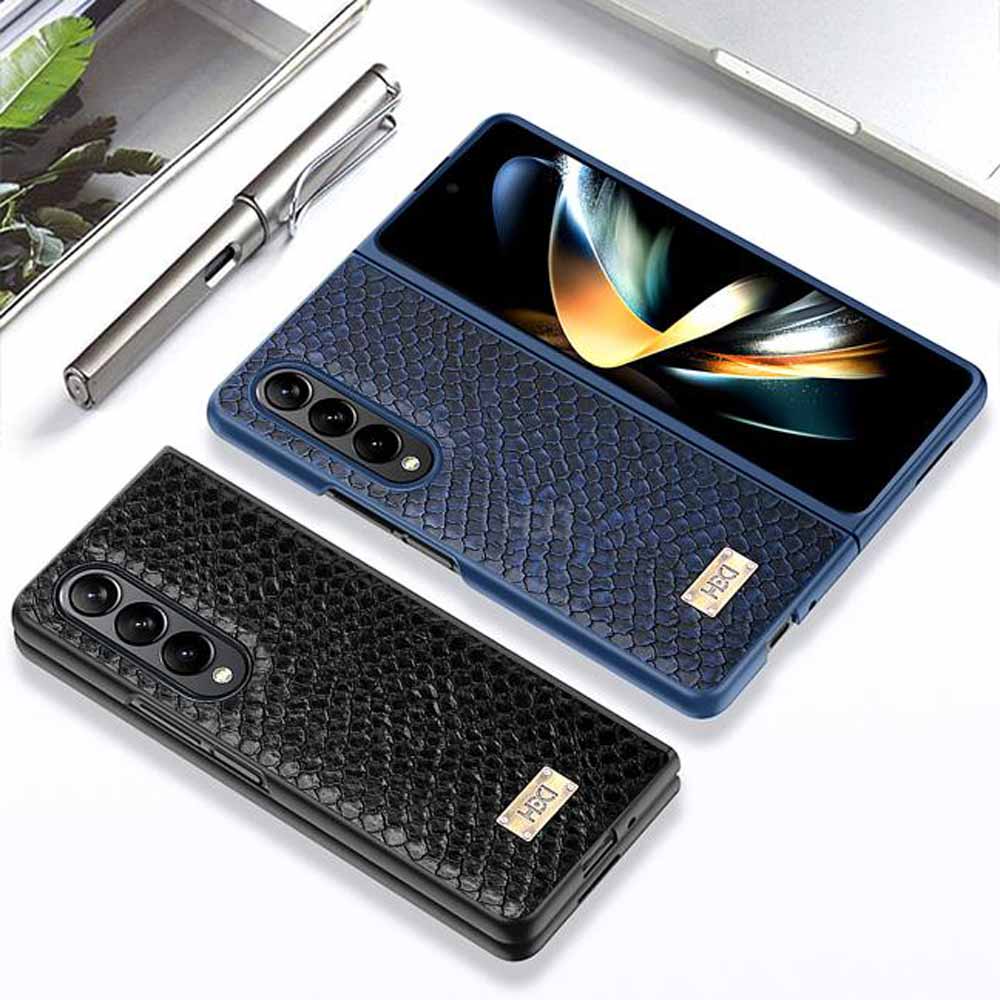 Artificial Alligator 3D Skin Plating Shockproof PU Leather Case - Samsung Z Fold 3