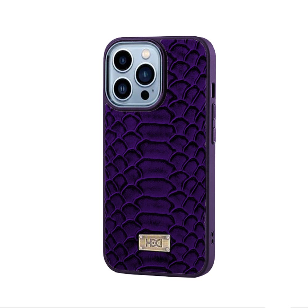 Artificial Alligator 3D Skin Plating Shockproof PU Leather Case - iPhone 14 Pro