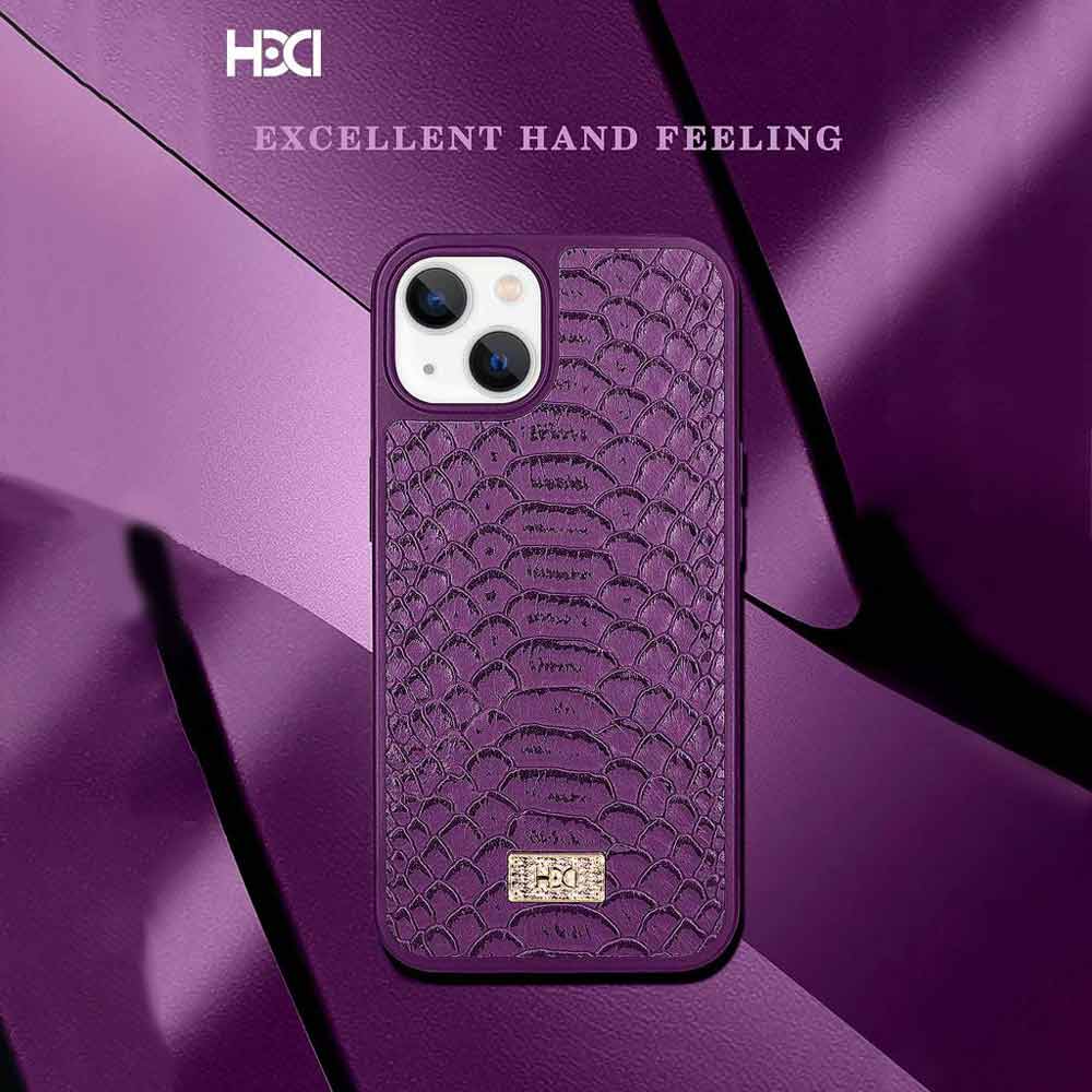 Artificial Alligator 3D Skin Plating Shockproof PU Leather Case - iPhone 14 Pro