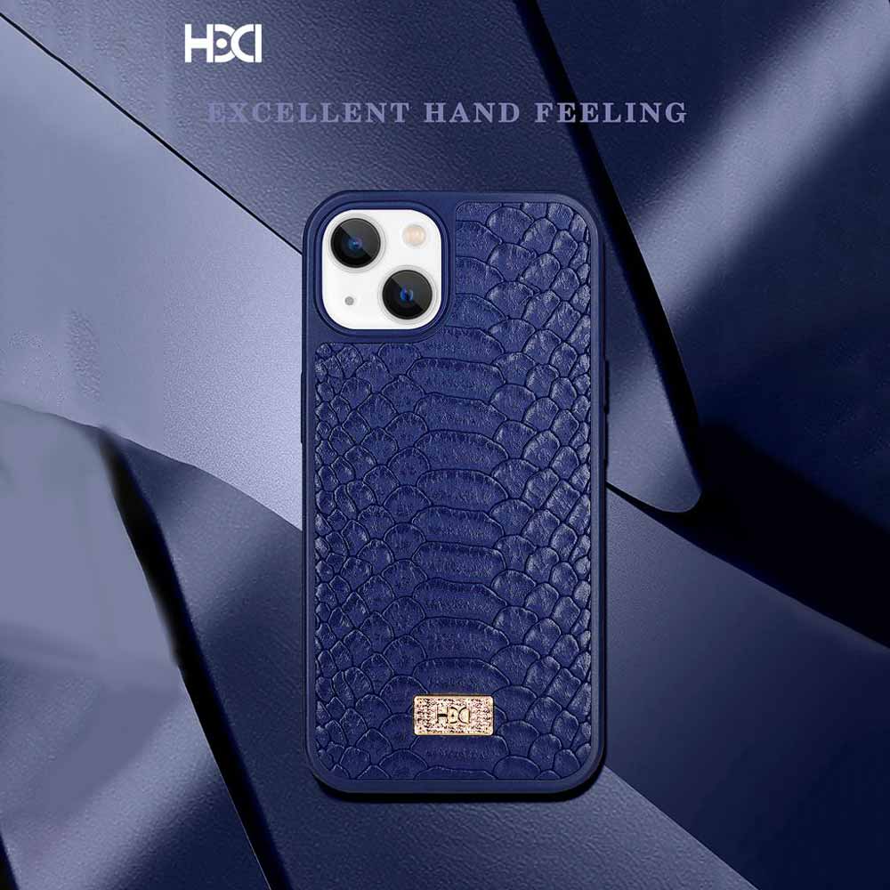 Artificial Alligator 3D Skin Plating Shockproof PU Leather Case - iPhone 14 Pro