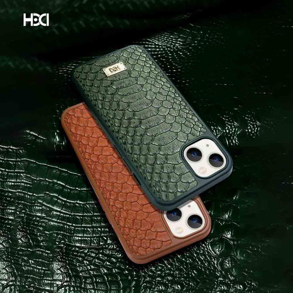 Artificial Alligator 3D Skin Plating Shockproof PU Leather Case - iPhone 14 Pro