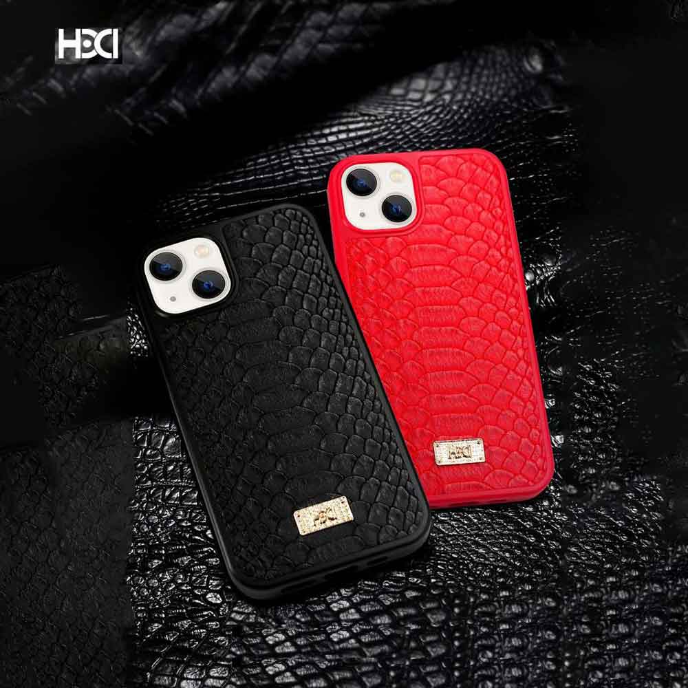 Artificial Alligator 3D Skin Plating Shockproof PU Leather Case - iPhone 14 Pro