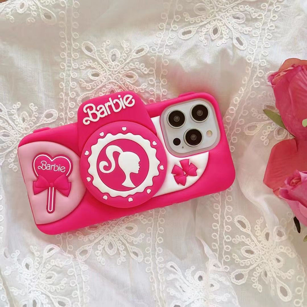 Barbie Stand Silicone (Soft) Phone Case - iPhone 15 Pro
