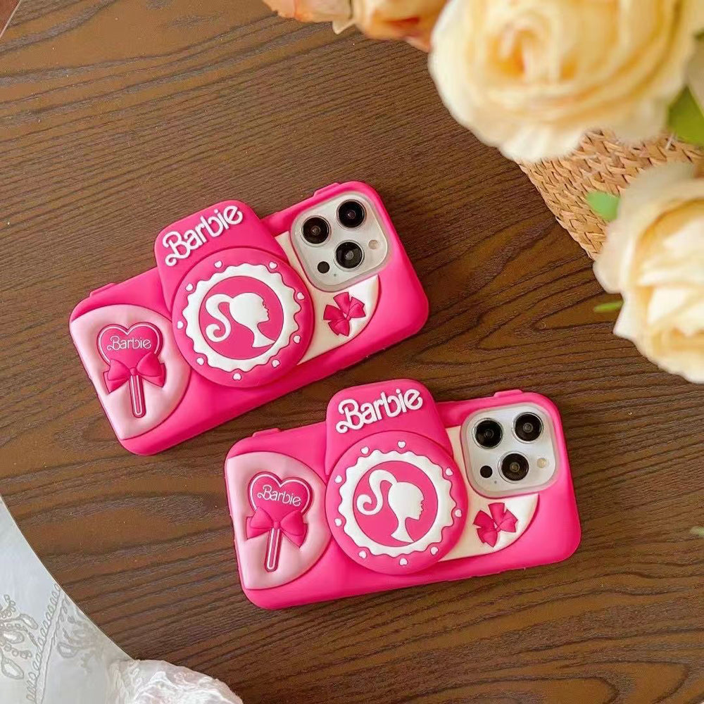 Barbie Stand Silicone (Soft) Phone Case - iPhone 15