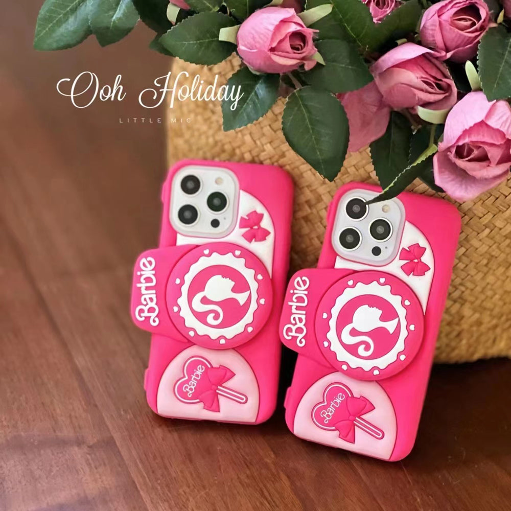 Barbie Stand Silicone (Soft) Phone Case - iPhone 15 Pro