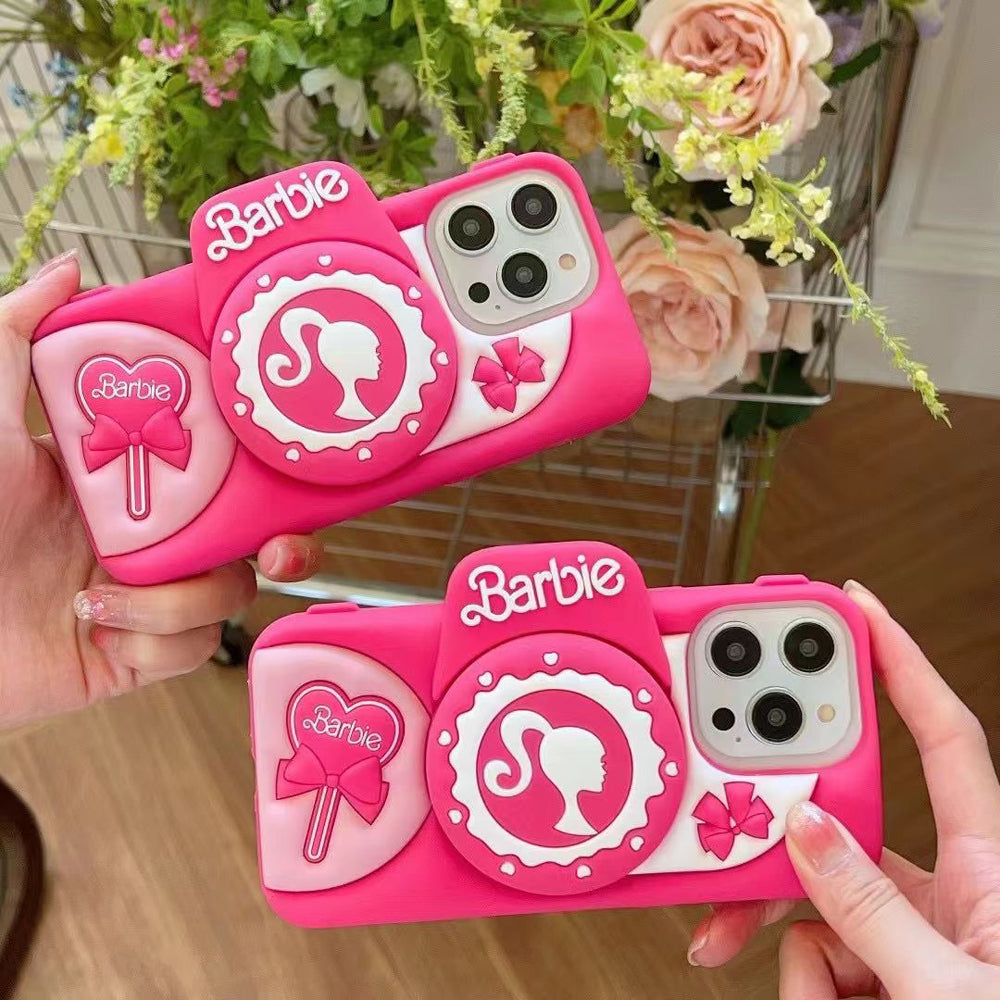 Barbie Stand Silicone (Soft) Phone Case - iPhone 15 Pro