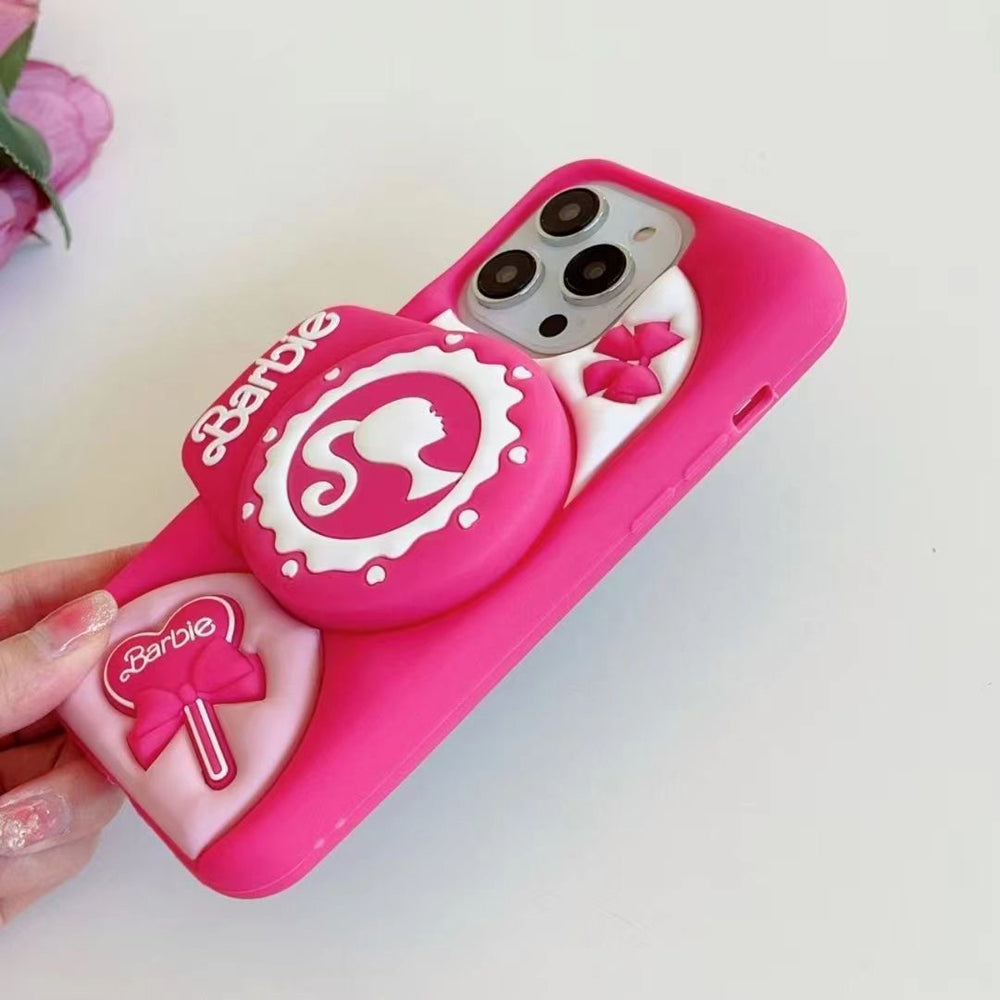 Barbie Stand Silicone (Soft) Phone Case - iPhone 15 Pro