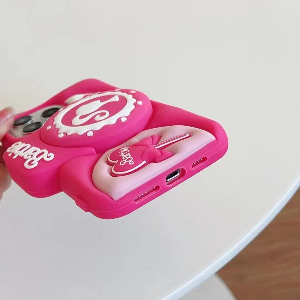 Barbie Stand Silicone (Soft) Phone Case - iPhone 15 Pro
