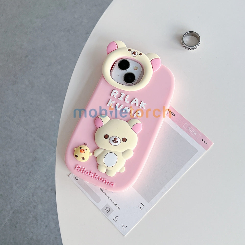 Bear Head Lens Circle Silicone Soft Phone Case | Mobile Cover - iPhone 15 Pro Max