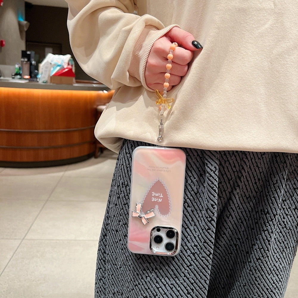 Bow Bling Heart Printed Colorful Phone Case