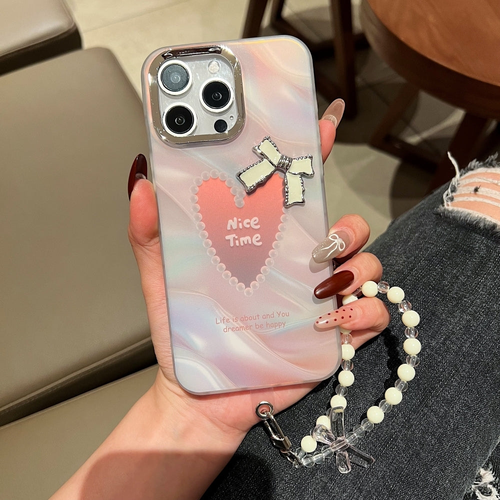 Bow Bling Heart Printed Colorful Phone Case