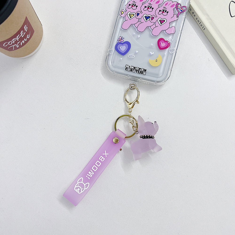 Bulldog Color Transparent Keychain For Men and Women | Handbag Charm