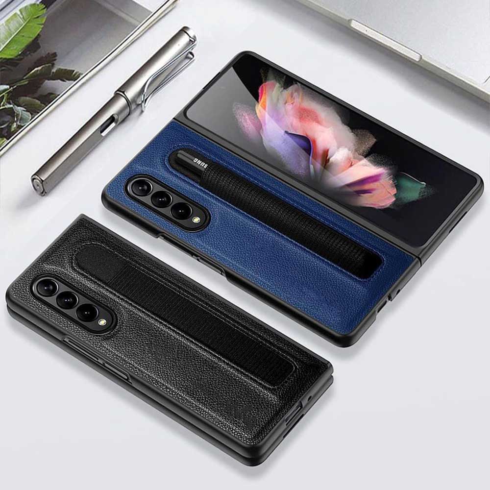 Luxury Business Phone Case With Pen Holder - Samsung Z Fold 4