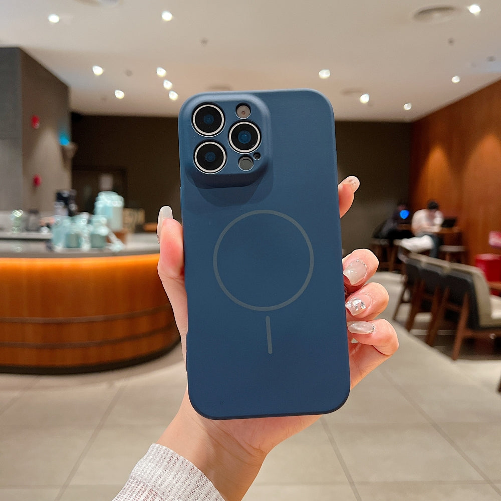 Camera Protective Wireless Charging Flock Lining Phone Case | Mobile Cover - Vivo V40