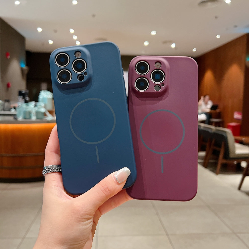 Camera Protective Wireless Charging Flock Lining Phone Case | Mobile Cover - Vivo V40
