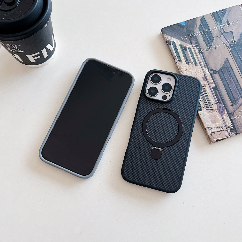 Carbon Fiber Ring Stand Magsafe Phone Case