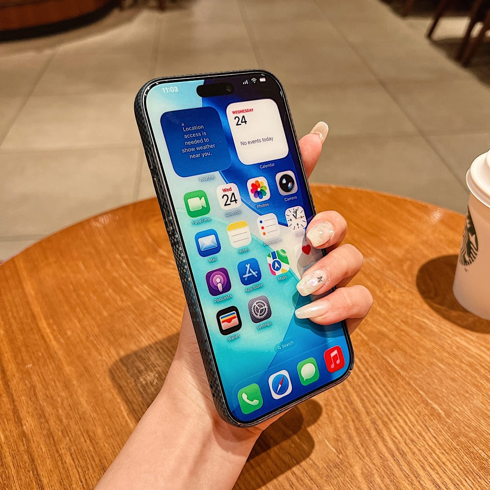 PITAKA Carbon Stealth Grid Phone Case (Without Magsafe)