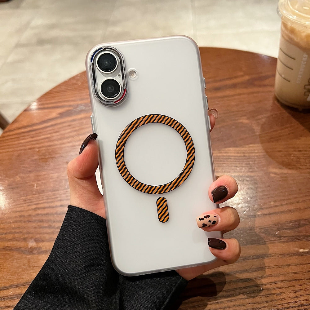 Carbon Fiber Pattern Built-in Magnetic Shockproof Phone Case - iPhone 14 Pro