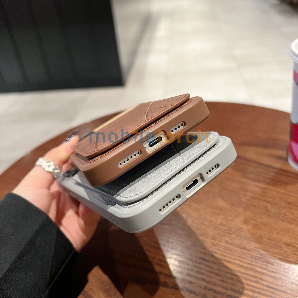 Card Bag Slot Stand Holder PU Leather Phone Case - Samsung S24 Ultra