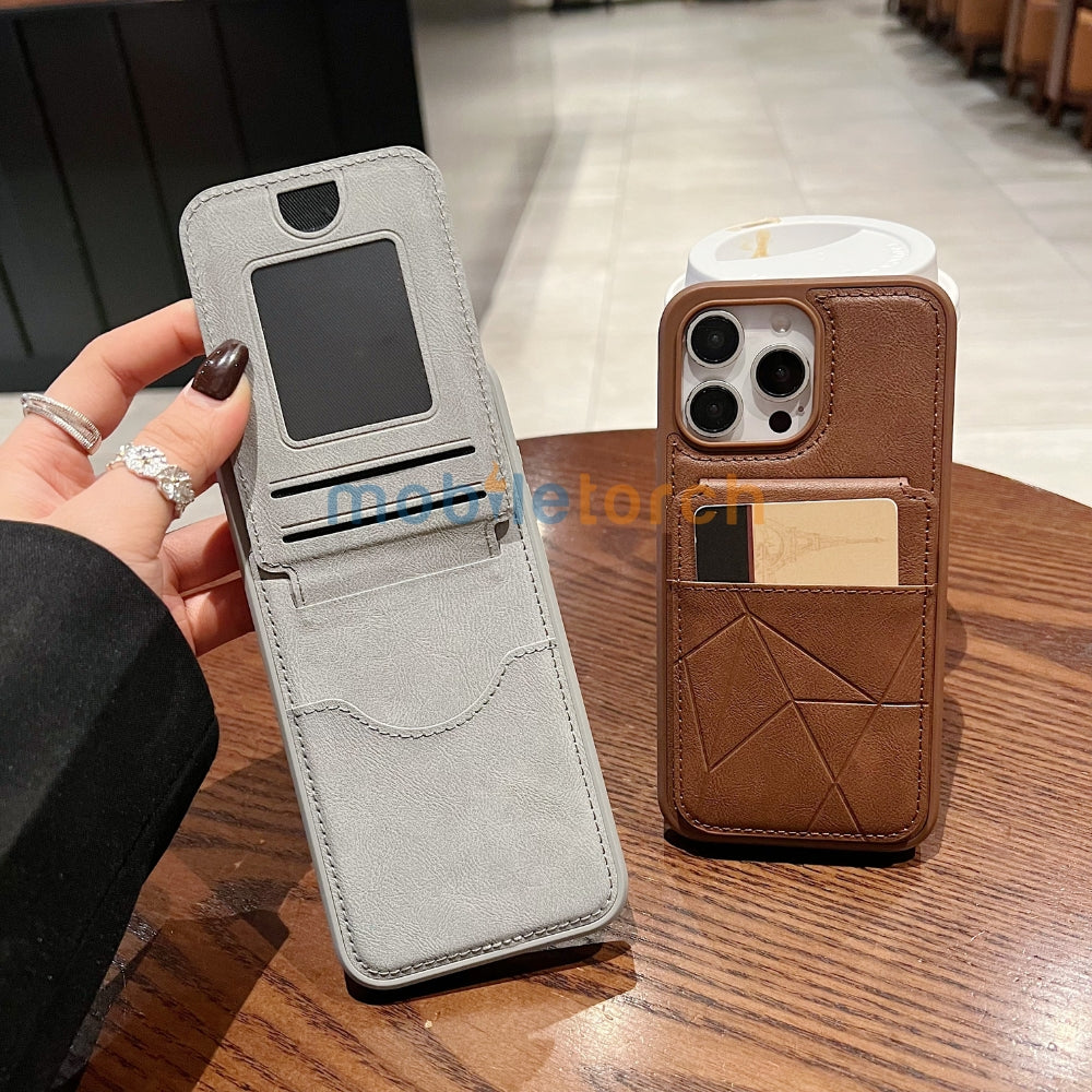 Card Bag Slot Stand Holder PU Leather Phone Case - Samsung S24 Ultra